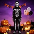 thumbnail image 2 of REDARER Kids Skeleton Cosplay Full‑Body Jumpsuit with Hood Mask Gloves and Foot Covers for Halloween Fancy Dress Role Play Themed Party Outfit,5-6 Years, 2 of 7