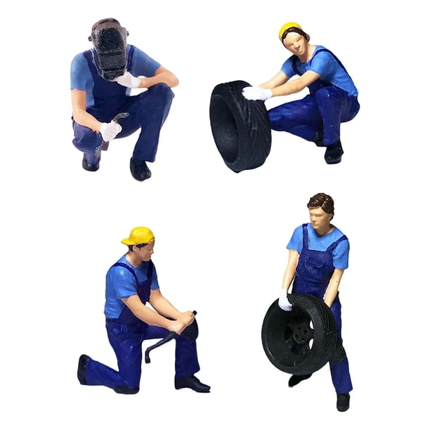 Figuras de personas Yotijar de resina 1/64 ornamento de Diorama Azul B