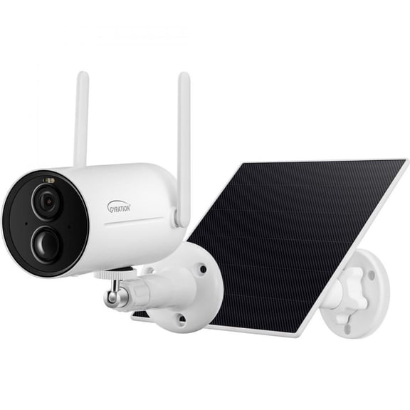 Smart WiFi Bullet Security Camera with Solar Panel, 2 Way Audio, IP65, Anti-Theft, AI Detection, Cloud Storage, 2.4Ghz WiFi, Solar Powered, Works with Alexa & Google Home