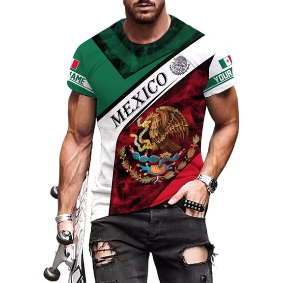 Personalized Name Mexican Shirts for Men, Customized Mexico Shirts for Men, Mexico Shirts for Women Mexico Shirt Eagle Flag (DefaultTitle, S)