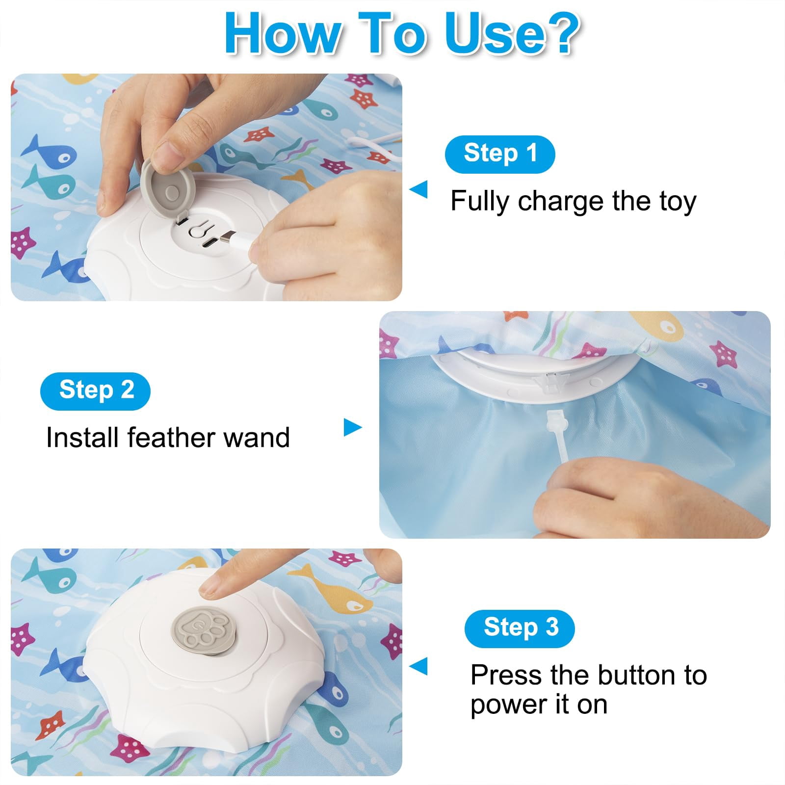 Interactive Cat Toys For Indoor Cats  Automatic And Seek Motion-activated With Moving & Animal Chirps Usb Rechargeable Electric Enrichment Bored Adult Kittens