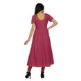 thumbnail image 4 of Moomaya Short Sleeve Kurta Solid Women Summer Dresses Long Kurti Ethnic Dress, 4 of 6