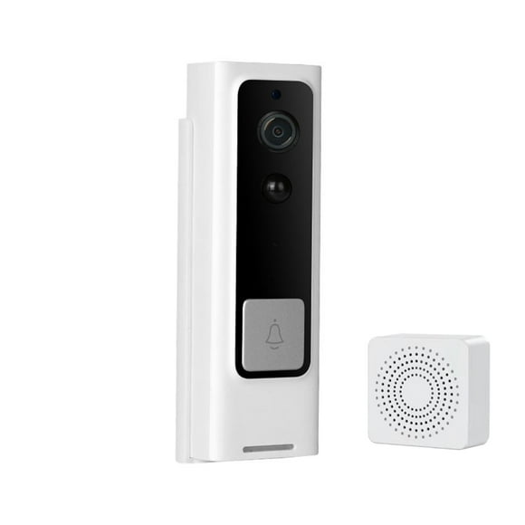 Cateissary Timbre inteligente con timbre Inalámbrico Inteligente Visual Bell Visión Mirilla Intercom Audio Botón Campanas Hogar Exterior Electrónica