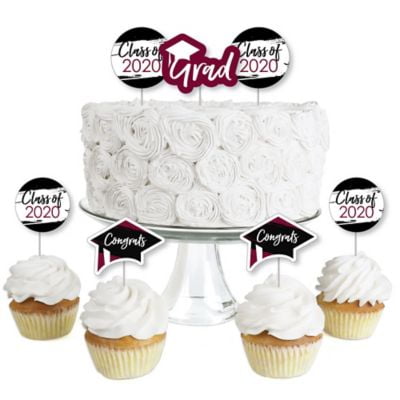 Maroon Grad Best Is Yet To Come Dessert Cupcake Toppers