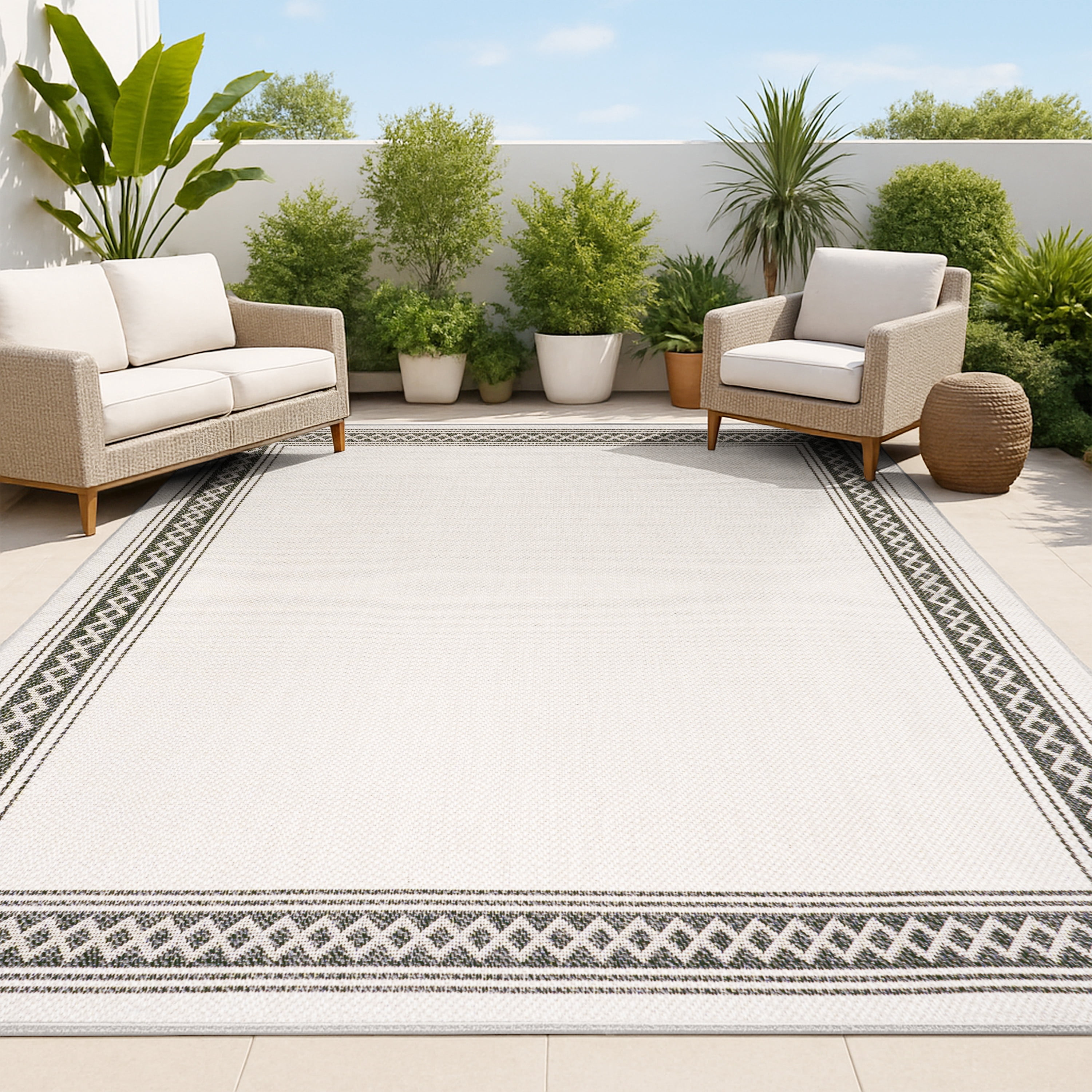 JONATHAN Y SANTA MONICA 3 x 5 Area Rug, Aveiro Wide Stripe - Beige