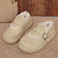 thumbnail image 4 of Women’s Fuzzy Lined Platform Mary Jane Shoes, Round Toe Suede Winter Warm Loafers, Adjustable Buckle Strap Non‑Slip Chunky Sole Cozy Slip‑On Shoes, 4 of 5