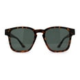 thumbnail image 1 of Lunettes de Soleil Rétro à Monture Corne Rectangulaire Mode Gentleman Vert Tortue, 1 of 4