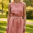 thumbnail image 2 of Unique Bargains 1 Pc Festival Wrap Belt Elegant Pure Leather Cord End Knot Adjustable Waist Cord for Women White, 2 of 5