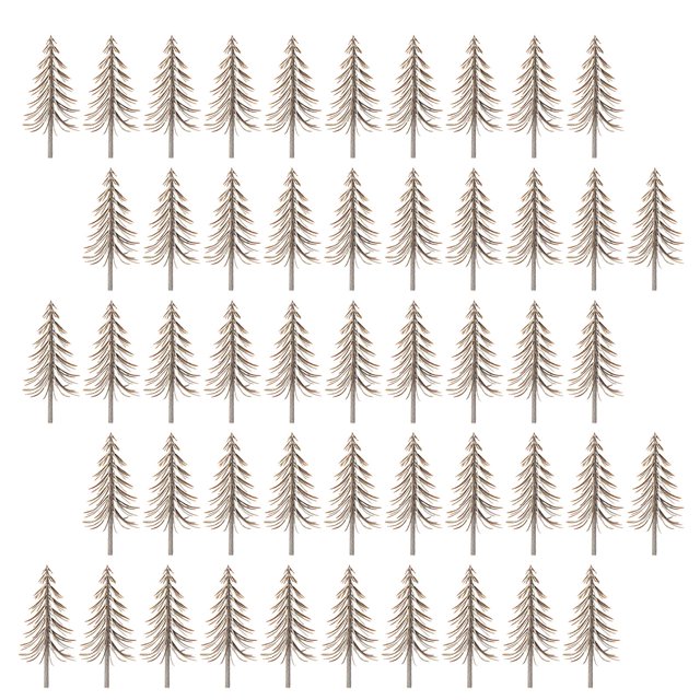 50 piezas de modelos de árboles de nieve, mini paisajes, diseño de árboles para material de bricolaje, escena de bricolaje 10 cm de altura