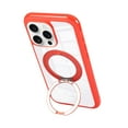 thumbnail image 5 of for iPhone 12 Pro Max Magnetic Kickstand Clear Case, [Compatible with MagSafe] Shockproof Slim Transparent Glossy Case with 360° Ring Stand Soft TPU Protective Cover for iPhone 12 Pro Max, Red, 5 of 7