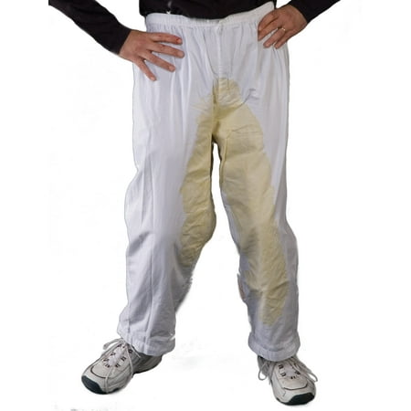 Zagone Goosh Pee Pants Costume Legs, White Yellow Brown, One Size