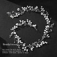 thumbnail image 4 of Crystal Bride Wedding Headpieces Flower Bridal Hair Vines Rhinestone Leaf Hair Pieces Pearl Hair Comb Bridesmaid Side Combs Hair Accessories for Women and Girls (silver pearl), 4 of 4