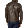 thumbnail image 4 of Cole Haan Men's Bonded Racer Leather Jacket (Chocolate, XXL), 4 of 4