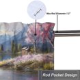 thumbnail image 5 of Floral Swan Window Curtain Valance Watercolor Spring Flower Dreamy Swan Lake Romantic Couple Rod Pocket Window Valance for Living Room Bathroom Bedroom Kitchen 54 by 18 in, 2 Panel, 5 of 6