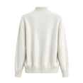 thumbnail image 6 of CBASIHI Womens Sweater Size S-2XL, Knitted Long Sleeve Casual Mock Neck Fall Sweater for Women White, 6 of 7