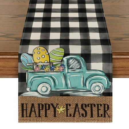 

Linen Easter Decoration Table Runner Protect your Desk from Hot Pan for Festival Decoration Table Cover Hot