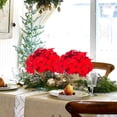 thumbnail image 6 of Lssam Artificial Poinsettia Bushes, Silk Poinsettia Flowers - 5 Heads Red Poinsettia Stems for Christmas Tree Decor, Festive Table Centerpiece Holiday Home Decoration, 6 of 7