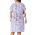 thumbnail image 4 of DARING DIVA Women's Plus Short Sleeve Round Neck Sleepwear 1X Light Blue, 4 of 6