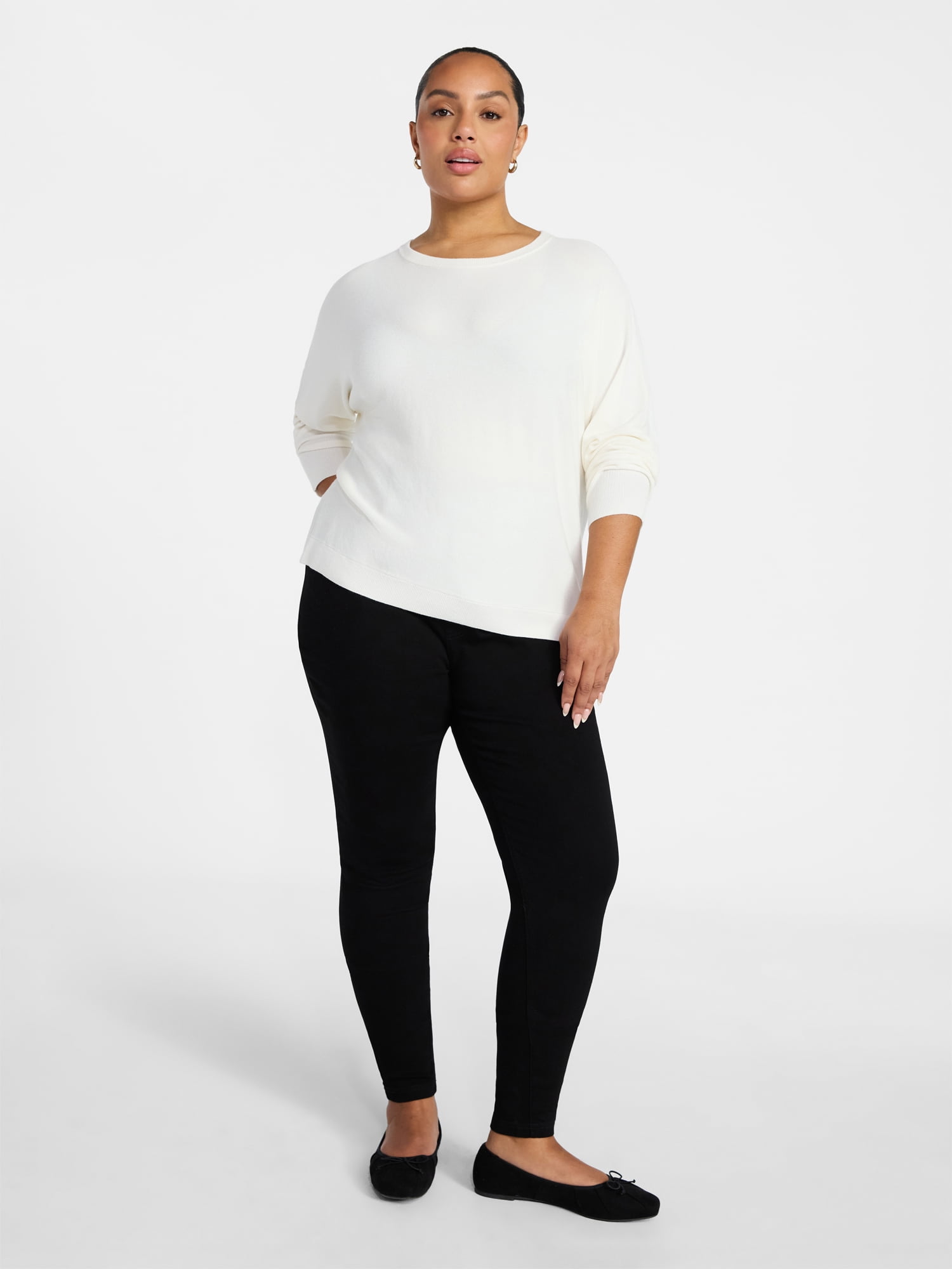 Terra & Sky Women's Plus Size Pull On High Rise Skinny Jeggings, 28" Inseam, Sizes 0X-5X
