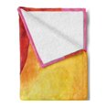 thumbnail image 2 of Abstract Soft Flannel Fleece Blanket, Abstract Watercolor Painted Paper Style in Modern Art Design Print, Cozy Plush for Indoor and Outdoor Use, 60" x 80", Yellow Orange Lime Green, by Ambesonne, 2 of 5