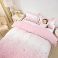 thumbnail image 3 of jejeloiu Pink Sparkling Star Pattern Duvet Cover Set Kids,Dreamy Princess Style Bedding Full For Girls,Reversible,3 Pieces(No Comforter), 3 of 6