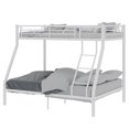 thumbnail image 1 of white Twin Full Bunk Bed with Guardrail and Ladder,550 LBS Weight Capacity, 1 of 10
