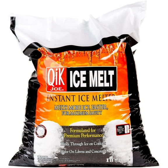 Qik Joe Instant Ice Melt Pellets - Deicer for Concrete Driveway, Sidewalks - 18 lbs