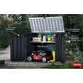 thumbnail image 2 of 4.3 x 2.3 Foot Resin Outdoor Storage Shed with Easy Lift Hinges, Perfect for Trash Cans, Yard Tools, and Pool Toys, Black, 2 of 5