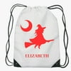 Custom Flying Witch Halloween Drawstring Bag