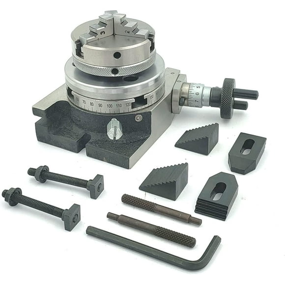 Assorts Table Rotative de Broyage Profil Bas 3 Pouces Pouces Ii 80 mm (65 mm 3 Mâchoires avec Plaque Arrière & Kits de Pince M6)