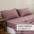 thumbnail image 5 of Simple&Opulence 100% French Linen Pillowcase King Size-Set of 2- Washed Solid Color Pillow Cases Embroidered -Soft and Durable (Purple, 20''x40''), 5 of 6