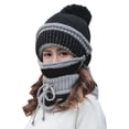 thumbnail image 2 of Kelon 2-in-1 Hat & Scarf, Windproof Cold Resistant Warm Headwear for Outdoor Daily Use, One Size Bomber Hats, 2 of 4
