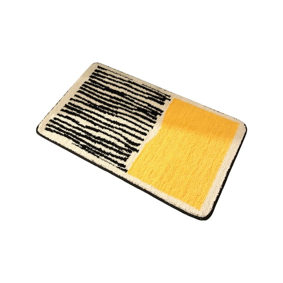 Hiroekza Bathroom Rugs Non Slip Washable Bath Mat 40x60cm Quick Dry Anti Mold Polyester Fiber Shower Rug for Bathroom Floor Tub and Shower Cloud Comfort Bath Rug Yellow