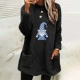 thumbnail image 2 of Aboser Christmas Fuzzy Pullover for Women Warm Fleece Tunic Sweatshirt Funny Xmas Gnomes Print Holiday Shirts Winter Fluffy Plush Loungewear with Pockets, 2 of 5