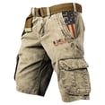 thumbnail image 2 of Distressed Wash Cargo Shorts with Multiple Pockets and Relaxed Fit, Awesome For Weekend Errands Backyard Projects Or Casual Outings Khaki L, 2 of 4