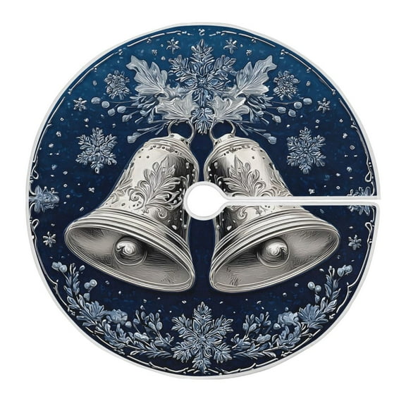 Ryvnso Christmas Tree Skirt Silver Bells Christmas Xmas Tree Skirts Ornament Home Decorations 35.4"