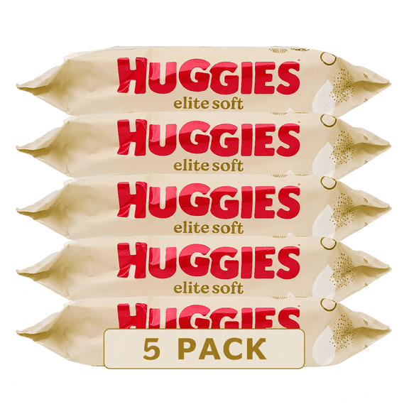 Huggies Elite Soft Baby Wipes, 56 Count, 5 Pack (280 Total Wipes)
