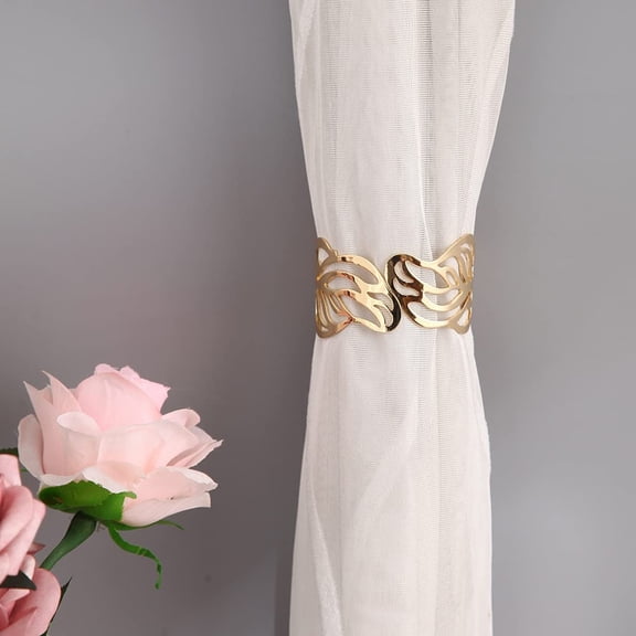 Curtain Tiebacks Rings Holder Clamps Window Curtains Hooks Spring Force Buckles Metal Home Decoration Accessories