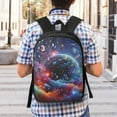 thumbnail image 5 of Uemuo Outer Space Floating Numbers And Letters Printed Durable 17-inch Student Backpack - Lightweight, Waterproof, Adjustable Straps, Ideal for School, Work, Travel, 5 of 5