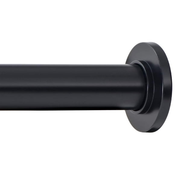 Ivilon Tension Curtain Rod - Spring Tension Rod for Small Windows or Shower, 16 to 24 Inch. Black