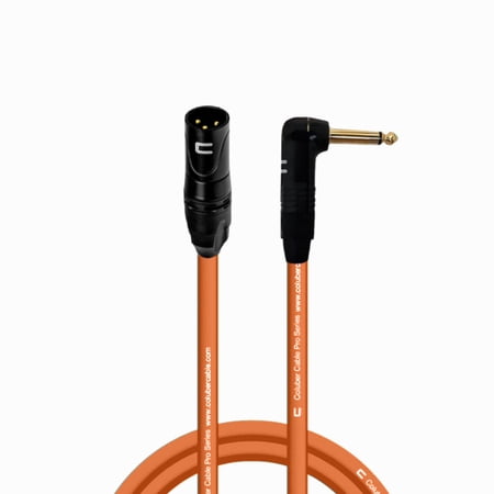 Coluber Cable - 3-Pin XLR Male to Right Angle 1/4" TS Unbalanced Mono Cable