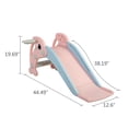 thumbnail image 4 of CIPACHO Kids Folding Slide Set, Dolphin Pattern Toys, Indoor Outdoor Toddler Playground with Basketball Hoop, Ball, Pink, 4 of 7