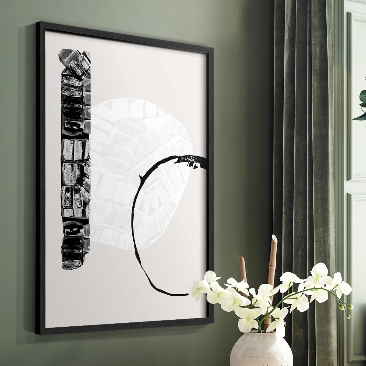 Zen Shapes I Framed Print - Solid Wood in Single Picture Frame Solid Wood 2 Framed Print