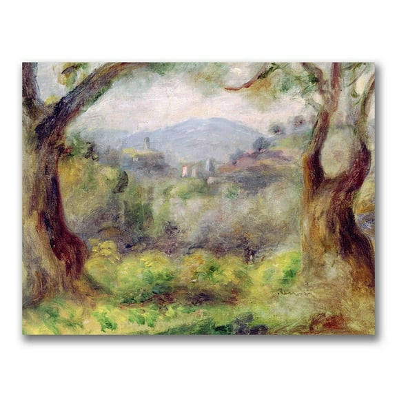 Trademark Fine Art "Landscape at Les Collettes" Canvas Wall Art by Pierre Renoir