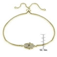 thumbnail image 2 of Gold Tone over Sterling Silver Cubic Zirconia Hamsa Hand Adjustable Bracelet, 2 of 2