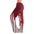 thumbnail image 2 of WTOBBY Women's Festive Halloween Print Drawstring Waist Casual Pants with Vibrant Designs, Comfortable Trousers Cut for Autumn Celebrations and Everyday Fun Wear,Wine XL, 2 of 6