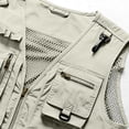 thumbnail image 7 of CCRFTGI Vest for Men Casual Lightweight Outdoor Fishing Work Safari Travel Hiking Running Golf Photo Sleeveless Cargo Vest Jacket Multi Pockets Beige XXL, 7 of 7