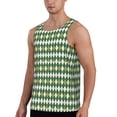thumbnail image 2 of Hirioo Light Green Squares for Men's Workout Tank Top Sleeveless Shirts Quick Dry for Men-Large, 2 of 7