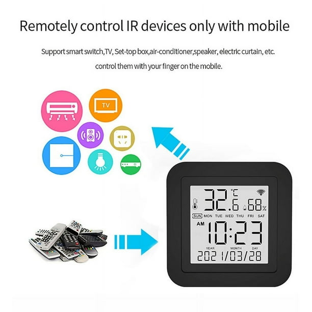 Sensor de temperatura y humedad Wi Fi, termómetro digital, higrómetro, termómetro inteligente por infrarrojos, higrómetro, monitor inalámbrico de temperatura y humedad optimizado para la excelencia