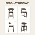 thumbnail image 5 of Upholstered Counter Height Stool—Ergonomic Back Support & Durable Wooden Base, Ideal for Kitchen & Dining, Camel, 5 of 9
